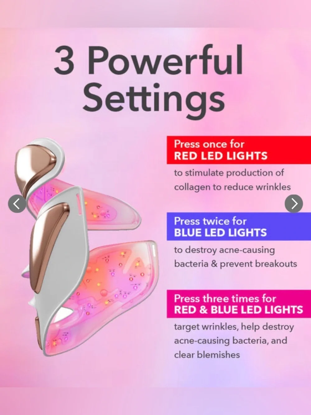 Dr. Dennis Gross DRx SpectraLite FaceWare Pro LED Mask - Rose Gold / White